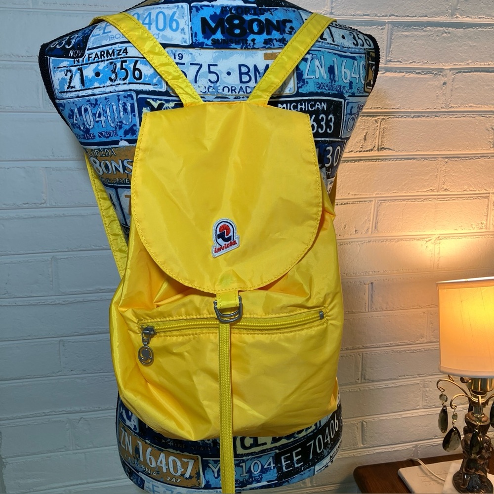 Invicta Minisac Glossy Foldable Mini Backpack – Yellow NWT